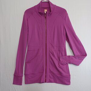 Lucy‎ Jacket Full Zip Activewear Workout Fuchsia Pink Thumb Holes Womens Small